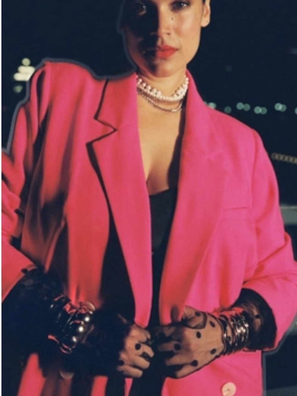 Maeve by Anthropologie Women’s Hot Pink Double-Breasted Blazer Size 4